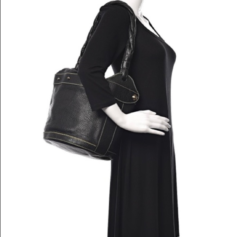 Fendi black leather Palazzo shoulder bucket bag Authentic - Picture 6 of 13